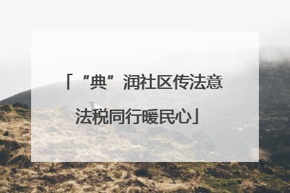 “典”润社区传法意 法税同行暖民心