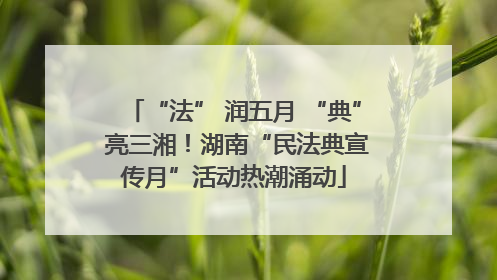 “法” 润五月 “典” 亮三湘！湖南“民法典宣传月”活动热潮涌动