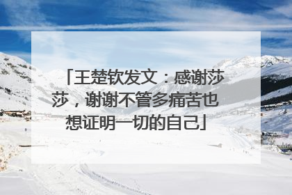 王楚钦发文：感谢莎莎，谢谢不管多痛苦也想证明一切的自己