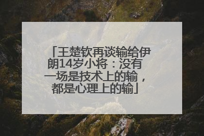 王楚钦再谈输给伊朗14岁小将：没有一场是技术上的输，都是心理上的输