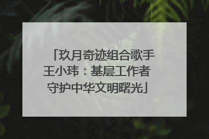 玖月奇迹组合歌手王小玮：基层工作者守护中华文明曙光