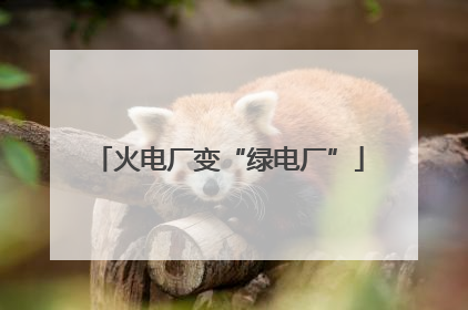 火电厂变“绿电厂”