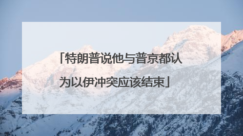 特朗普说他与普京都认为以伊冲突应该结束