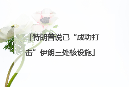 特朗普说已“成功打击”伊朗三处核设施