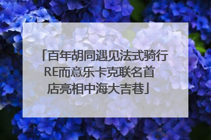 百年胡同遇见法式骑行 RE而意乐卡克联名首店亮相中海大吉巷
