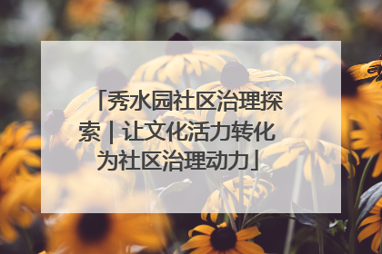 秀水园社区治理探索｜让文化活力转化为社区治理动力
