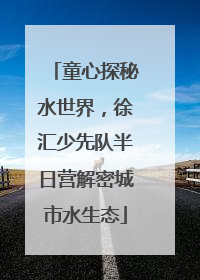童心探秘水世界，徐汇少先队半日营解密城市水生态