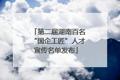 第二届湖南百名“国企工匠”人才宣传名单发布