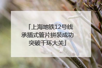 上海地铁12号线承插式管片拼装成功突破千环大关