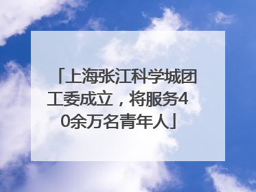 上海张江科学城团工委成立，将服务40余万名青年人