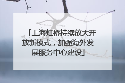 上海虹桥持续放大开放新模式，加强海外发展服务中心建设