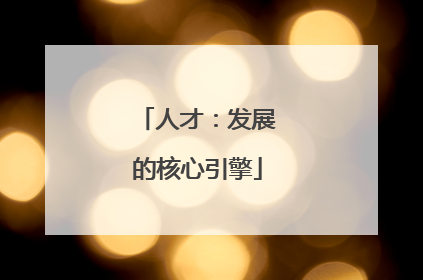 人才：发展的核心引擎