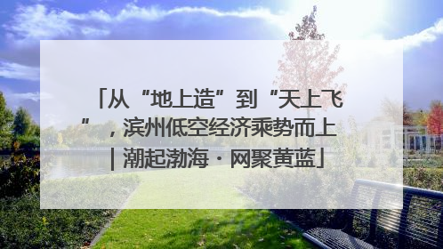 从“地上造”到“天上飞”，滨州低空经济乘势而上｜潮起渤海・网聚黄蓝