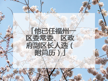 他已任福州一区委常委、区政府副区长人选（附简历）
