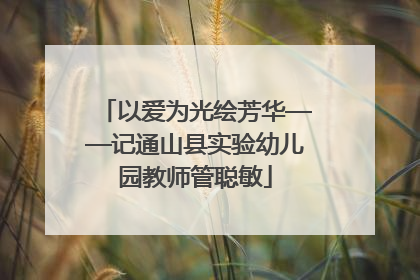 以爱为光绘芳华——记通山县实验幼儿园教师管聪敏