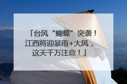 台风“蝴蝶”突袭！江西将迎暴雨+大风，这天千万注意！