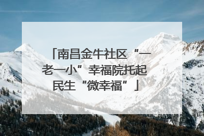 南昌金牛社区“一老一小”幸福院托起民生“微幸福”