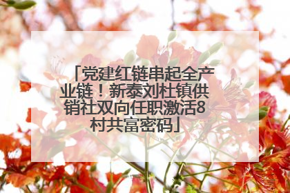 党建红链串起全产业链！新泰刘杜镇供销社双向任职激活8村共富密码
