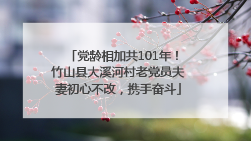 党龄相加共101年！竹山县大溪河村老党员夫妻初心不改，携手奋斗