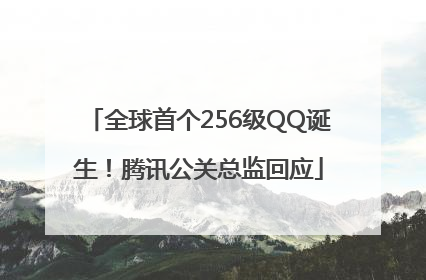 全球首个256级QQ诞生！腾讯公关总监回应