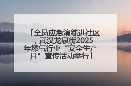 全员应急演练进社区，武汉龙泉街2025年燃气行业“安全生产月”宣传活动举行