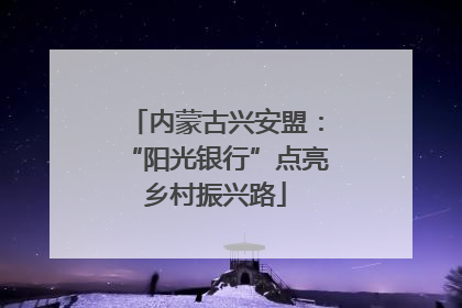 内蒙古兴安盟：“阳光银行”点亮乡村振兴路