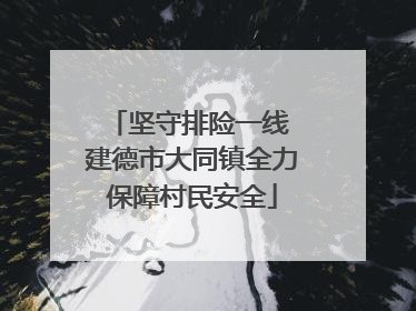 坚守排险一线 建德市大同镇全力保障村民安全