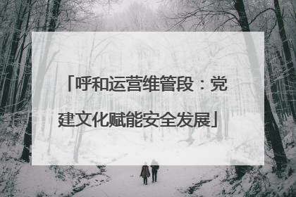 呼和运营维管段：党建文化赋能安全发展