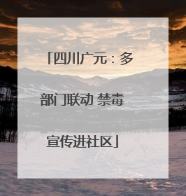 四川广元：多部门联动 禁毒宣传进社区