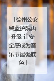 德州公安警蓝护航再升级 让安全感成为音乐节最强底色