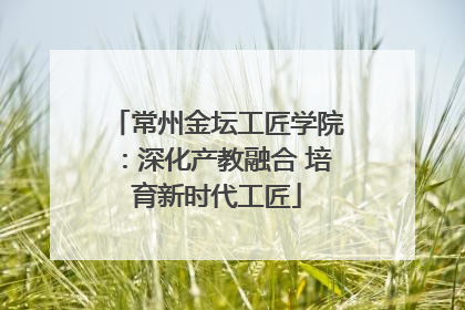 常州金坛工匠学院：深化产教融合 培育新时代工匠