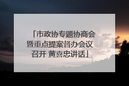 市政协专题协商会暨重点提案督办会议召开 黄喜忠讲话
