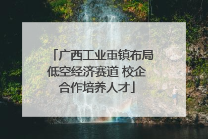 广西工业重镇布局低空经济赛道 校企合作培养人才