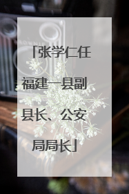 张学仁任福建一县副县长、公安局局长