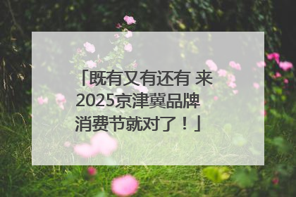 既有又有还有 来2025京津冀品牌消费节就对了！