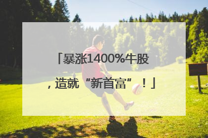 暴涨1400%牛股，造就“新首富”！
