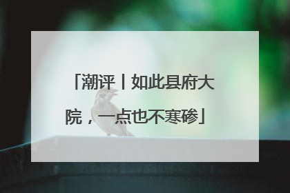 潮评丨如此县府大院，一点也不寒碜