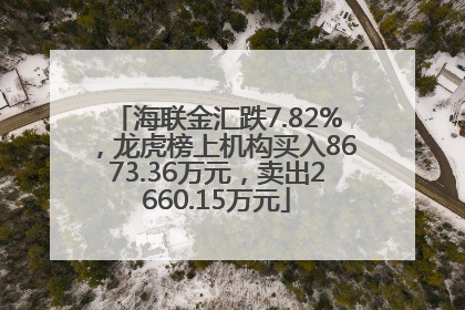 海联金汇跌7.82%，龙虎榜上机构买入8673.36万元，卖出2660.15万元