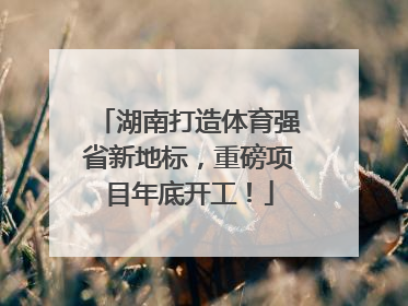 湖南打造体育强省新地标，重磅项目年底开工！