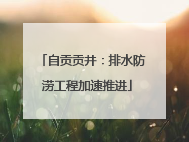 自贡贡井：排水防涝工程加速推进