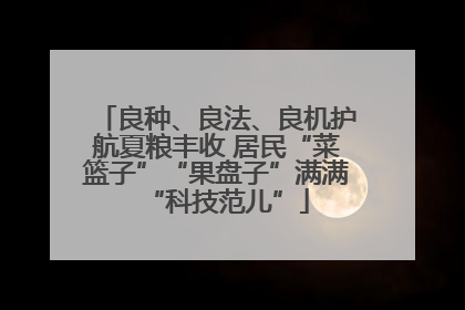 良种、良法、良机护航夏粮丰收 居民“菜篮子”“果盘子”满满“科技范儿”