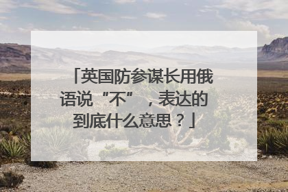 英国防参谋长用俄语说“不”，表达的到底什么意思？