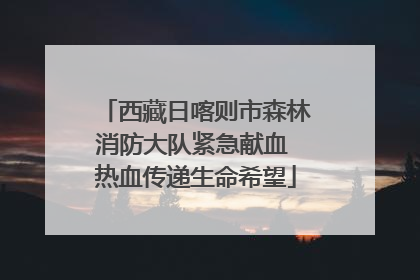 西藏日喀则市森林消防大队紧急献血 热血传递生命希望