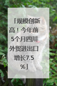 规模创新高！今年前5个月四川外贸进出口增长7.5%