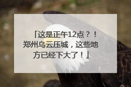 这是正午12点？！郑州乌云压城，这些地方已经下大了！