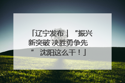 辽宁发布｜“振兴新突破 决胜勇争先” 沈阳这么干！