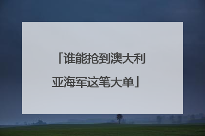 谁能抢到澳大利亚海军这笔大单