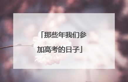 那些年我们参加高考的日子