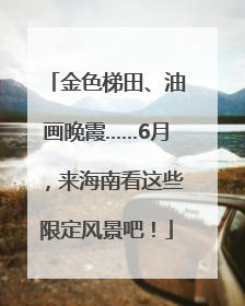 金色梯田、油画晚霞……6月，来海南看这些限定风景吧！
