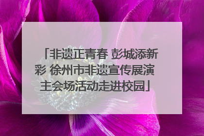 非遗正青春 彭城添新彩 徐州市非遗宣传展演主会场活动走进校园